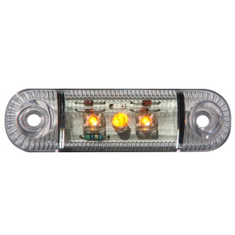 LED-markörljus 3LED, Transparent, Positionsljus, Gul