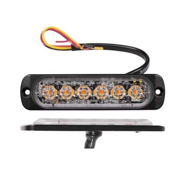 LED Blixtljus Axixtech 6LED Slim, ECE-R65 Godkänd